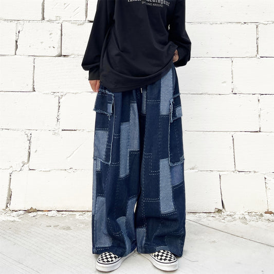 Vintage Jeans Wide Leg Pants Loose Town Type Pants For Women