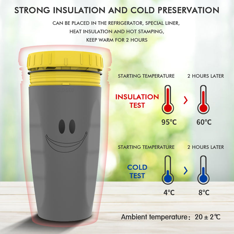 No Cover Twist Cup Travel Portable Cup Double Insulation Tumbler Straw Water Bottles