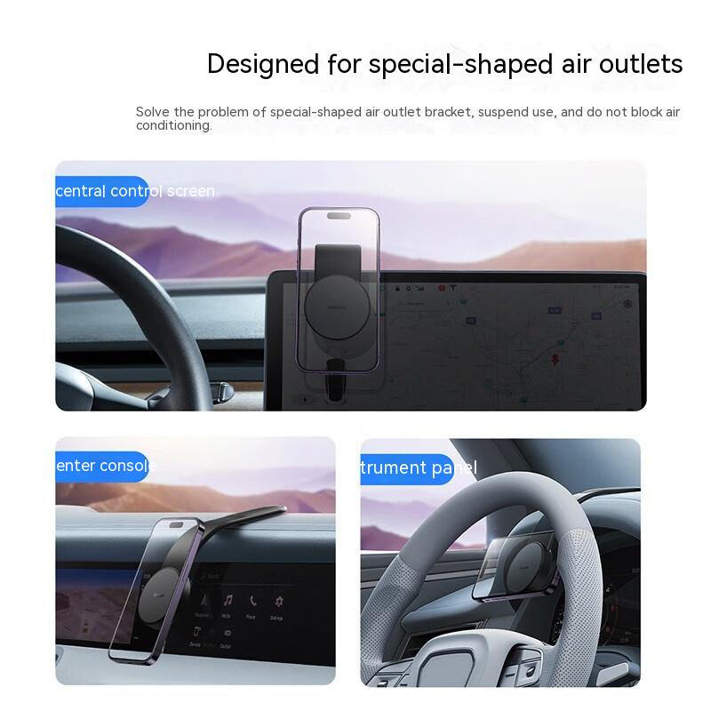 Magnetic Bendable Car Mobile Phone Holder Wireless Charger 15W Mount Compatible With Phone