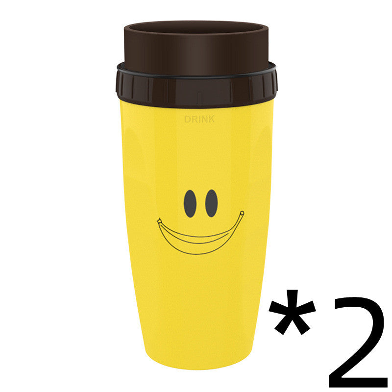 No Cover Twist Cup Travel Portable Cup Double Insulation Tumbler Straw Water Bottles