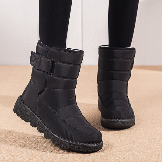 2023 Winter New Snow Boots Women High-top Waterproof Cotton Shoes Casual Short Tube Plus Velvet Large Size Cotton Boots